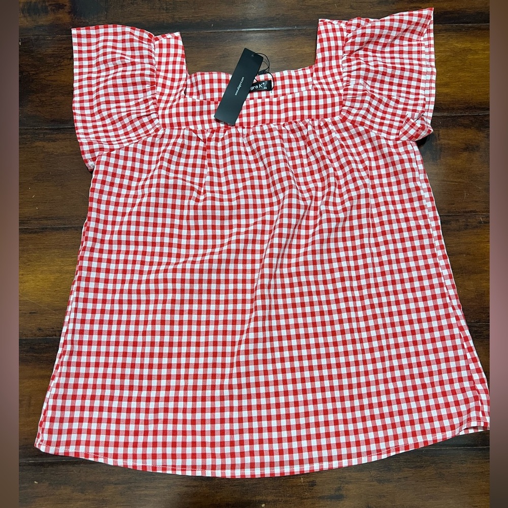 NWT Red and White Summer Blouse